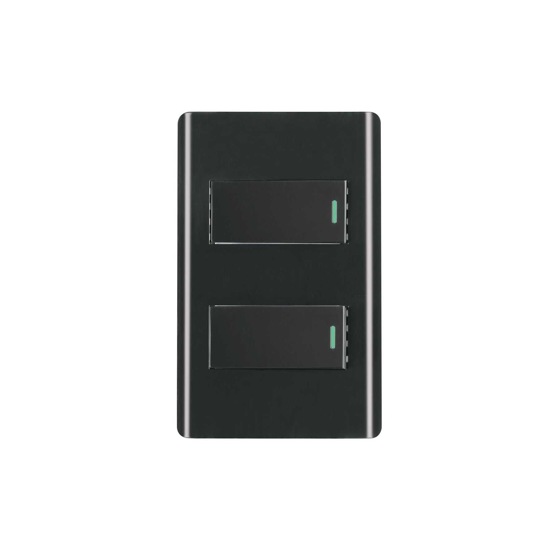 Placa armada negra con 2 interruptores 1 módulo, Lisboa | PA-APDO1-LN | 47887