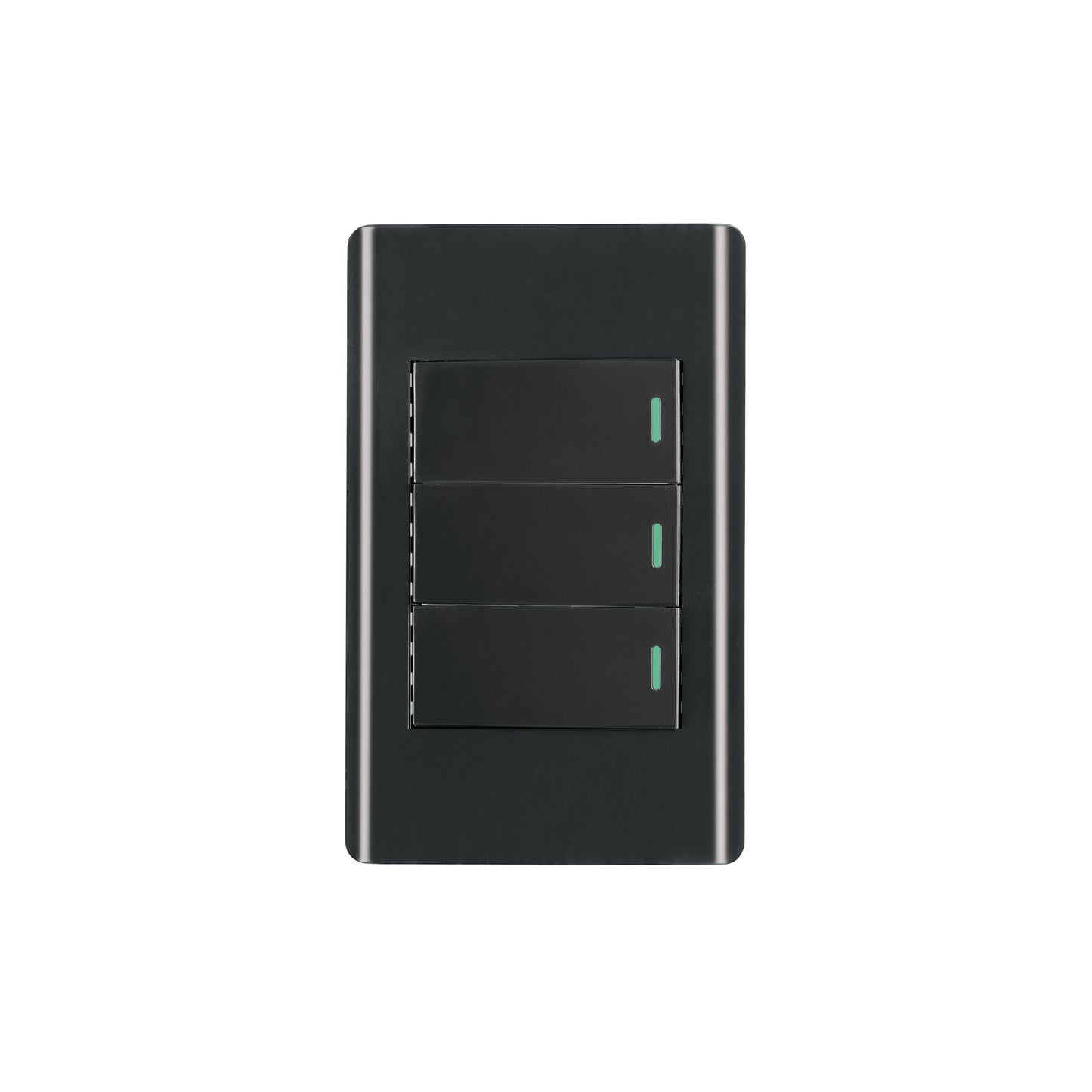 Placa armada negra 3 interruptores 1 módulo, Lisboa, Volteck | PA-APTR-LN | 47889