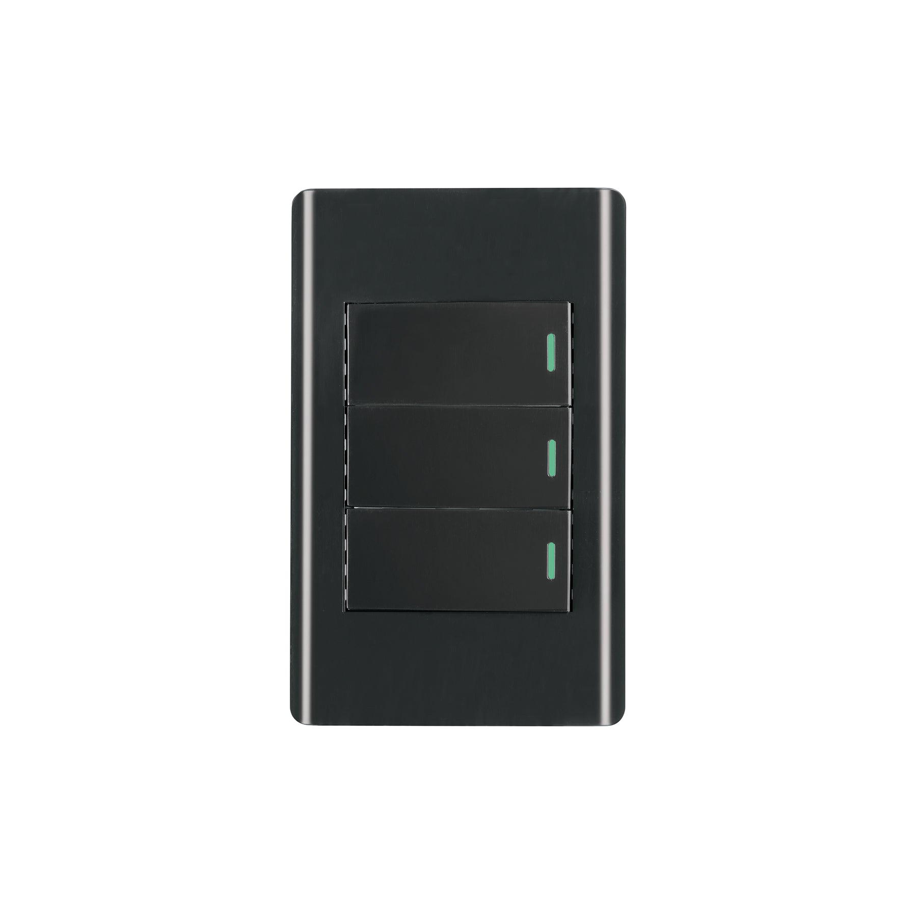 Placa armada negra 3 interruptores 1 módulo, Lisboa, Volteck | PA-APTR-LN | 47889