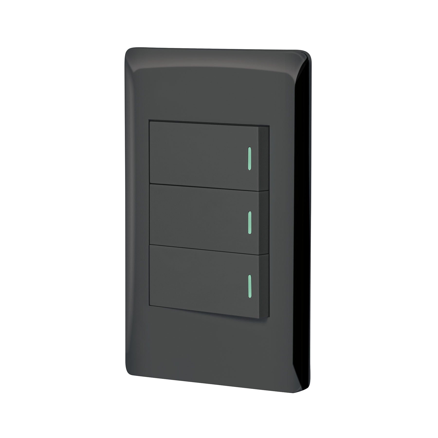 Placa armada negra 2 interruptores 1 de 3 vías 1 mód,Lisboa | PA-APTR-ELN | 47890