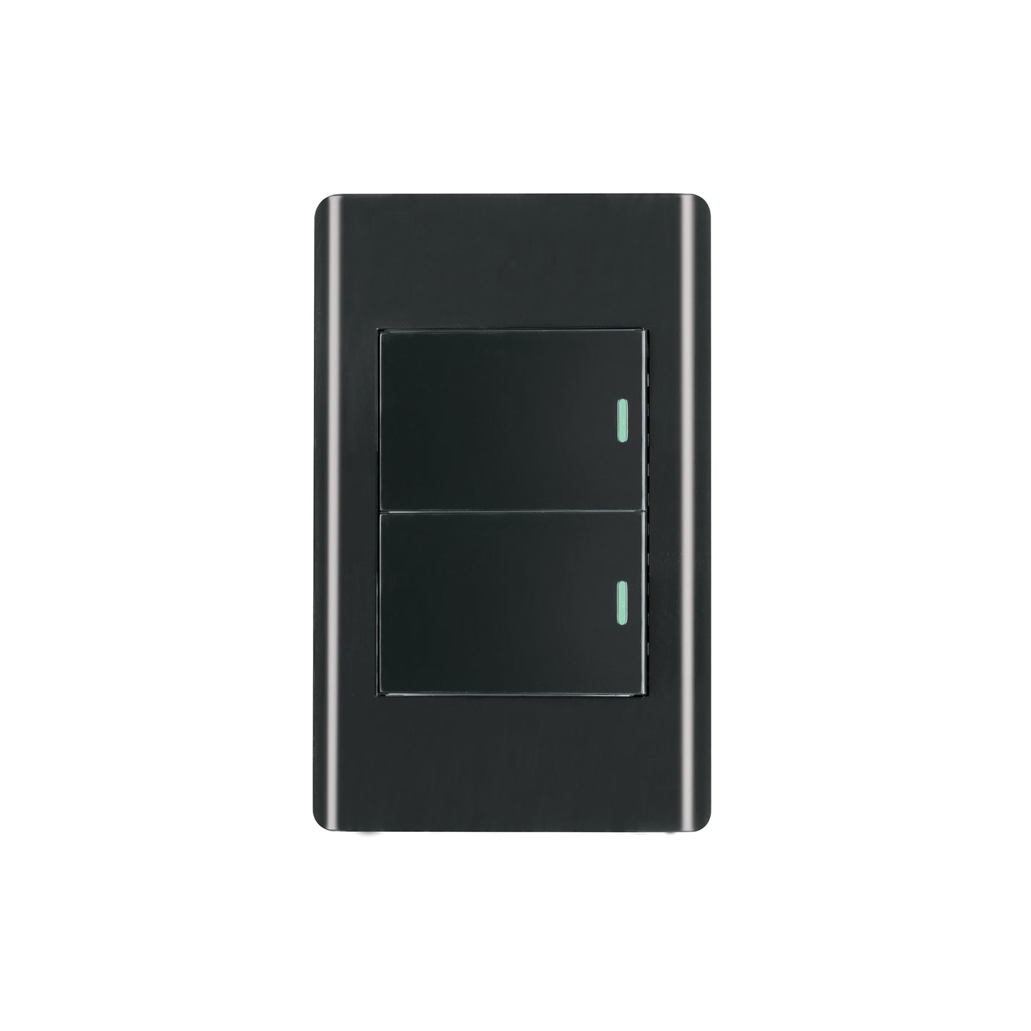 Placa armada negra 2 interruptores 1.5 módulos, Lisboa | PA-APDO15-LN | 47893