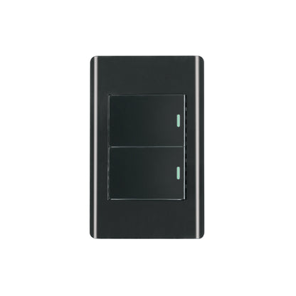 Placa armada negra 1 interruptor y 1 de 3vías 1.5mód,Lisboa | PA-APDO15-ELN | 47894