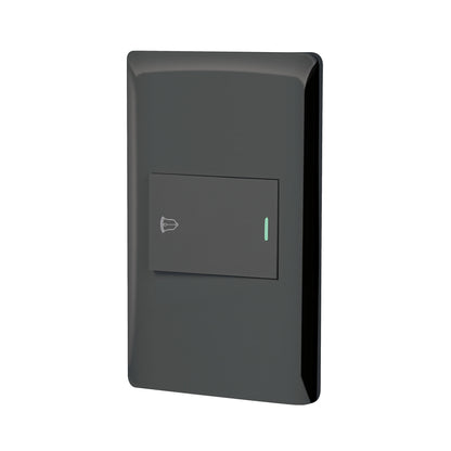Placa armada negra 1 interruptor de timbre 1.5 mód, Lisboa | PA-TI-LN | 47896