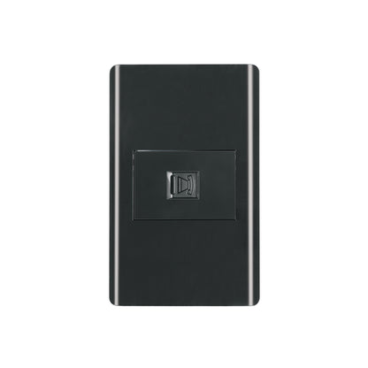 Placa armada negra 1 toma para teléfono 1.5 mód, Lisboa | PA-TE-LN | 47897