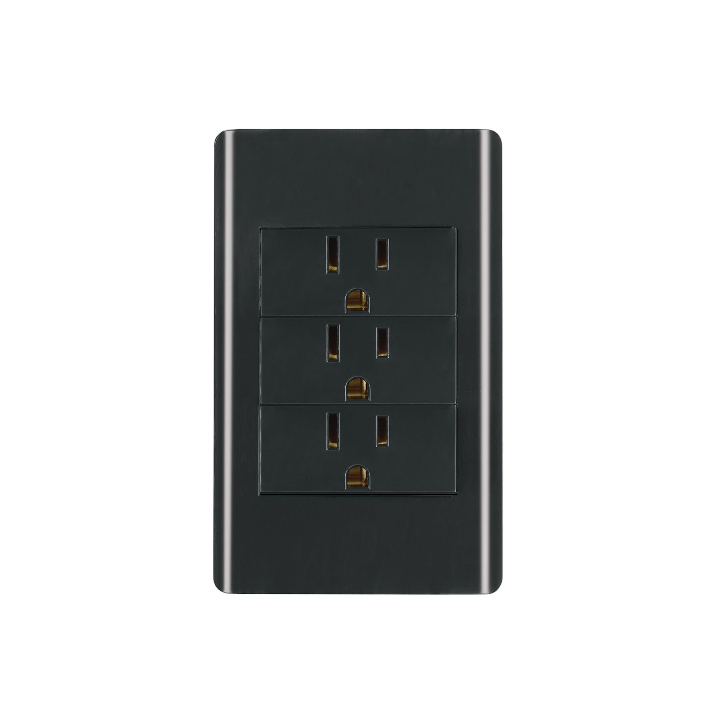 Placa armada negra 3 contactos 1 módulo, Lisboa, Volteck | PA-COTR-LN | 47903