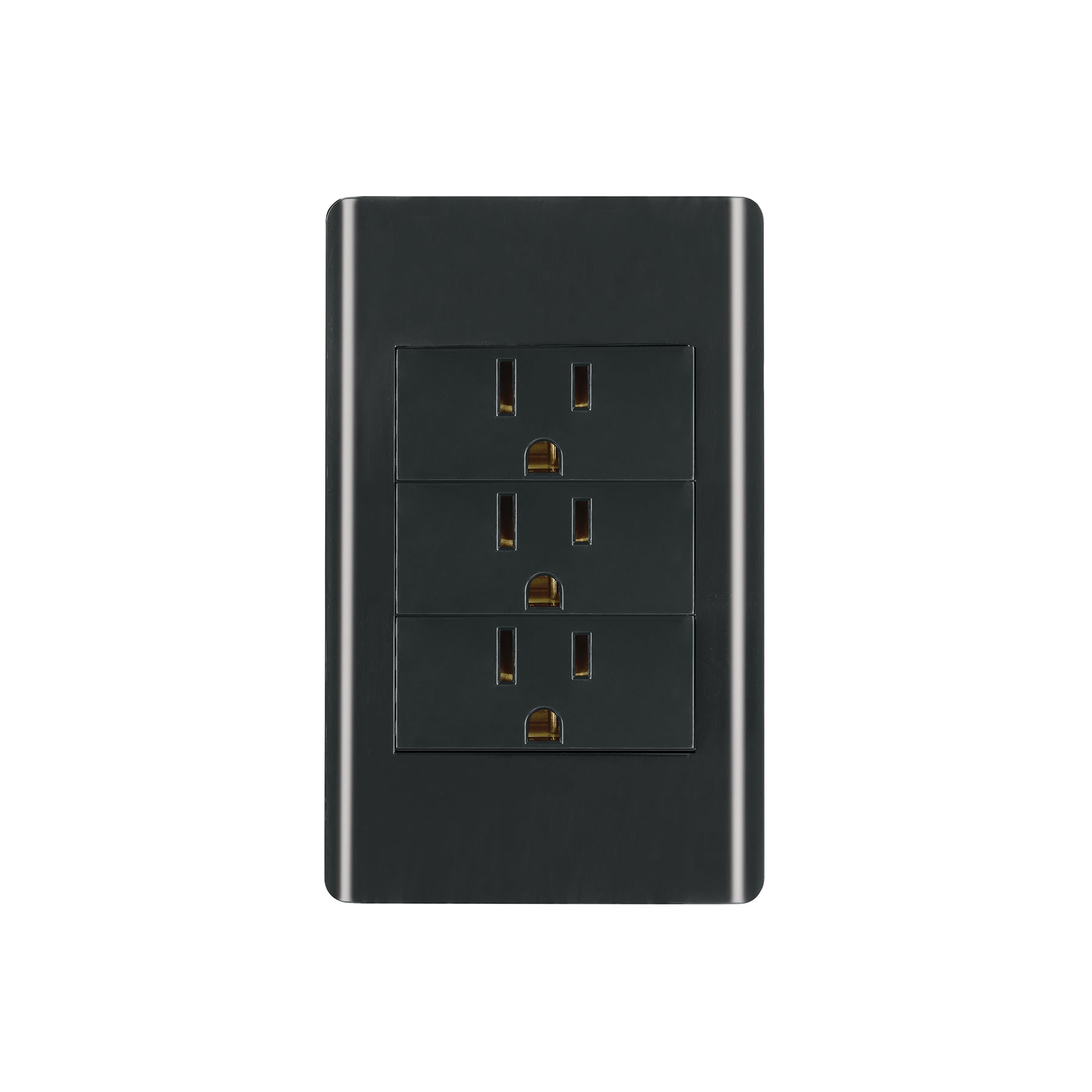 Placa armada negra 3 contactos 1 módulo, Lisboa, Volteck | PA-COTR-LN | 47903