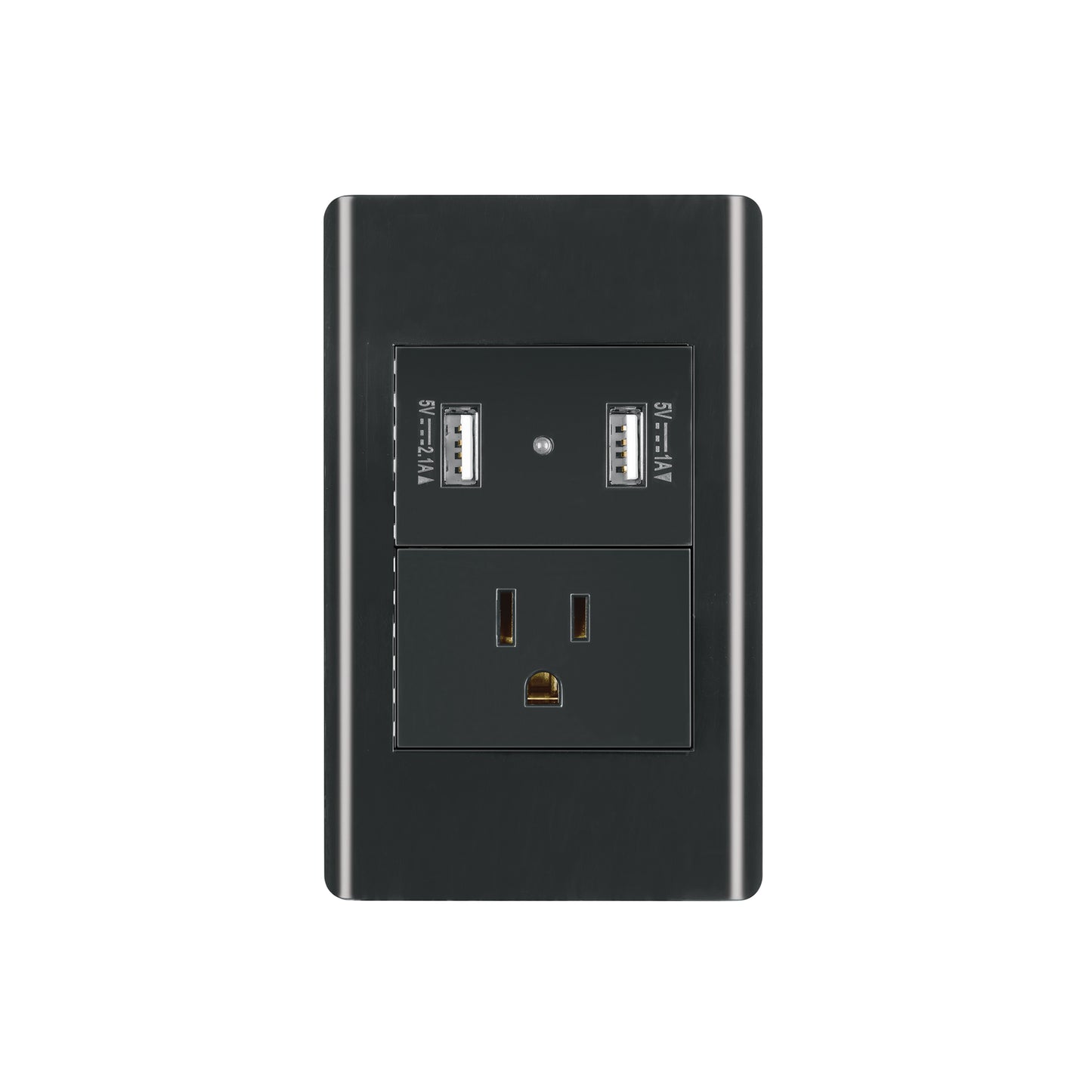 Placa armada negra contacto y 2 puertos USB 1.5 mód, Lisboa | COUSB-LN | 47904