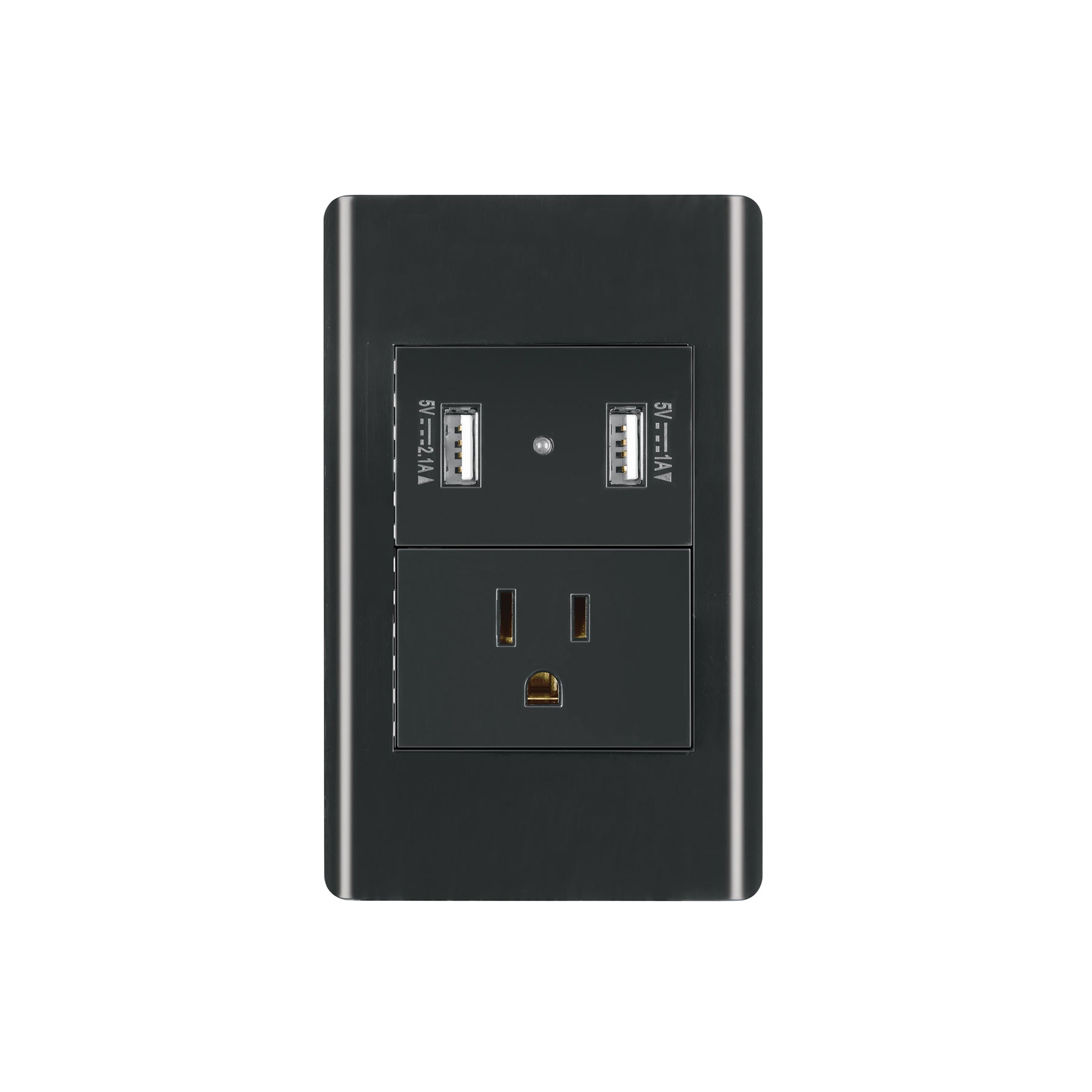 Placa armada negra contacto y 2 puertos USB 1.5 mód, Lisboa | COUSB-LN | 47904