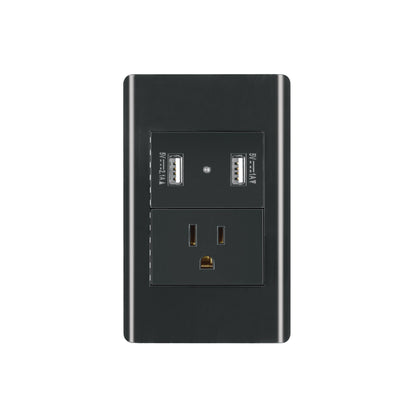 Placa armada negra contacto y 2 puertos USB 1.5 mód, Lisboa | COUSB-LN | 47904