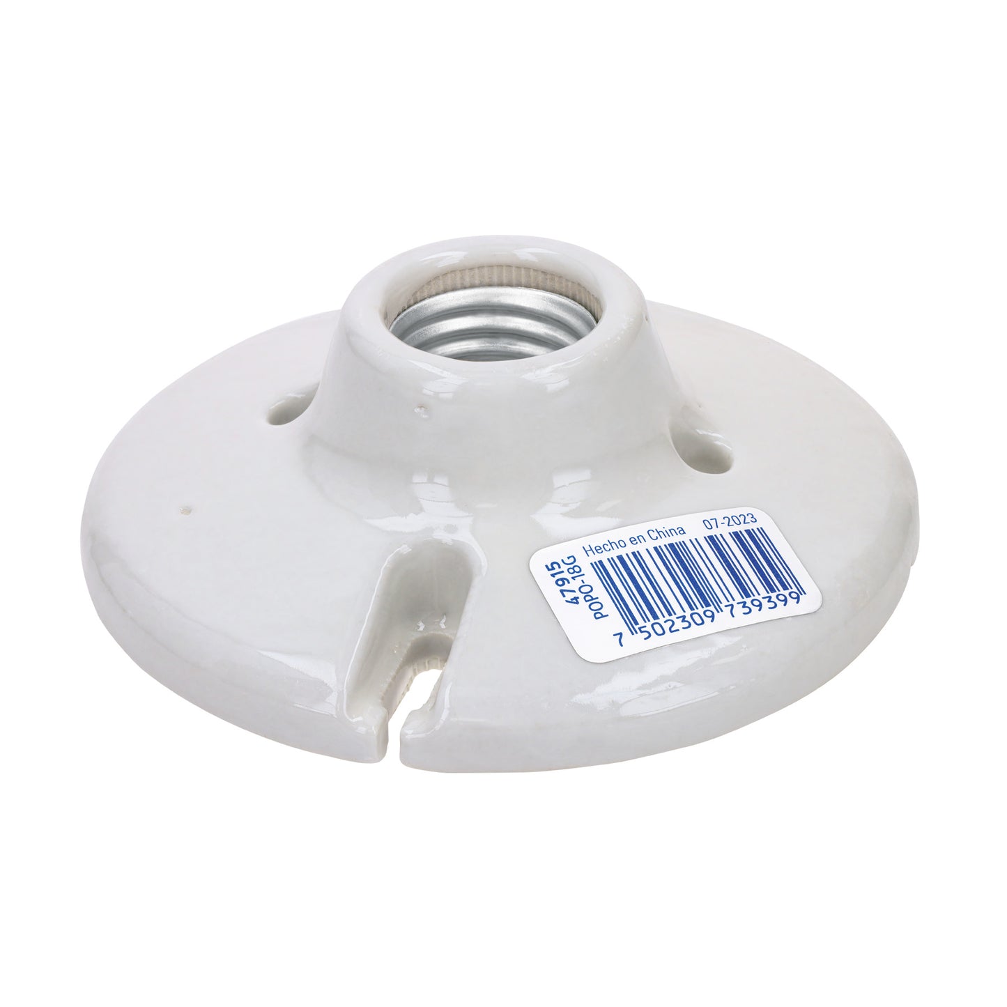 Portalámpara de porcelana, 4-1/2', redonda, a granel Volteck | POPO-18G | 47915