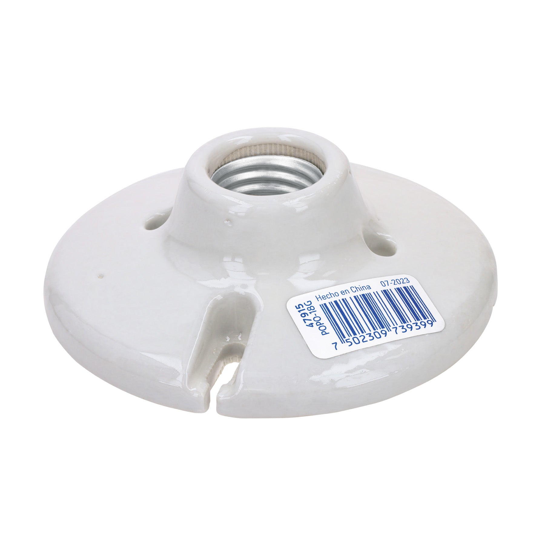 Portalámpara de porcelana, 4-1/2', redonda, a granel Volteck | POPO-18G | 47915