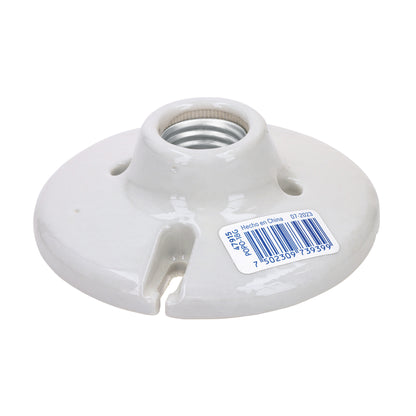 Portalámpara de porcelana, 4-1/2', redonda, a granel Volteck | POPO-18G | 47915