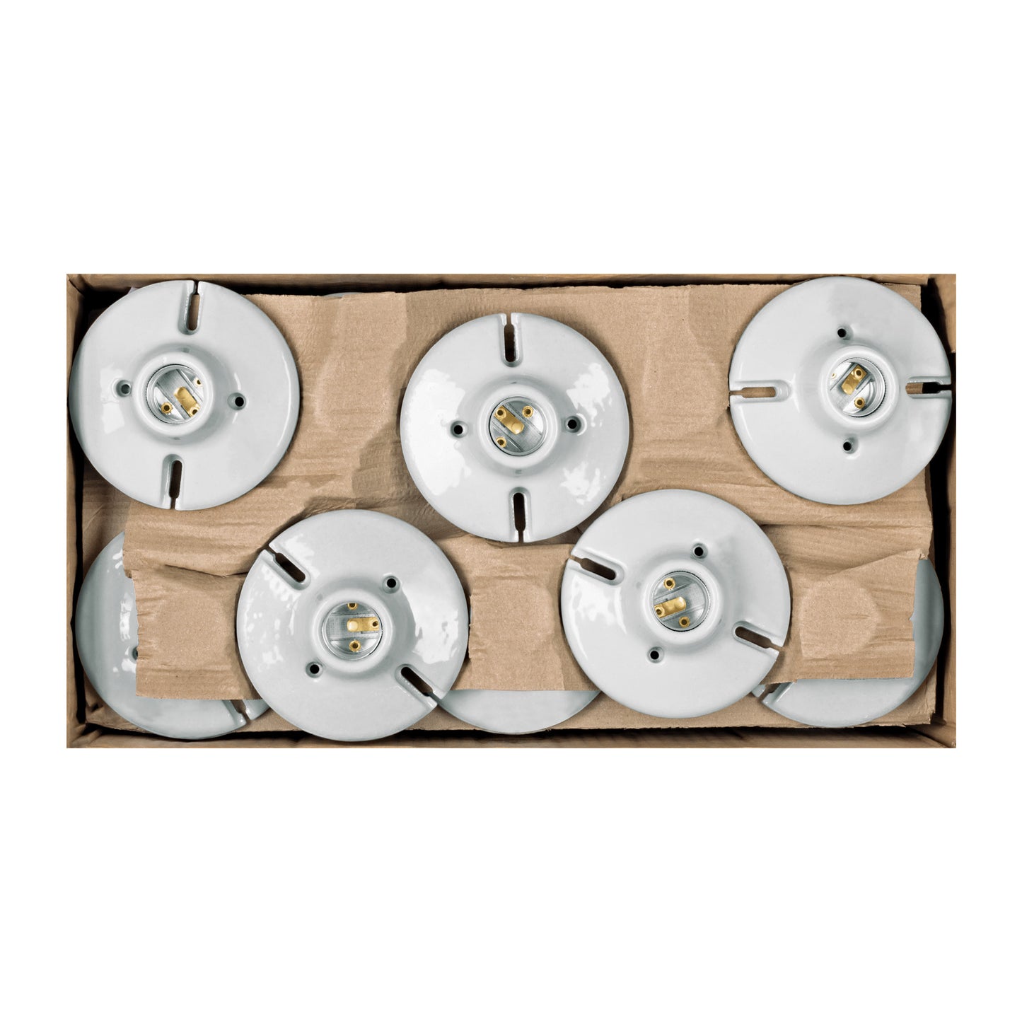 Portalámpara de porcelana, 4-1/2', redonda, a granel Volteck | POPO-18G | 47915