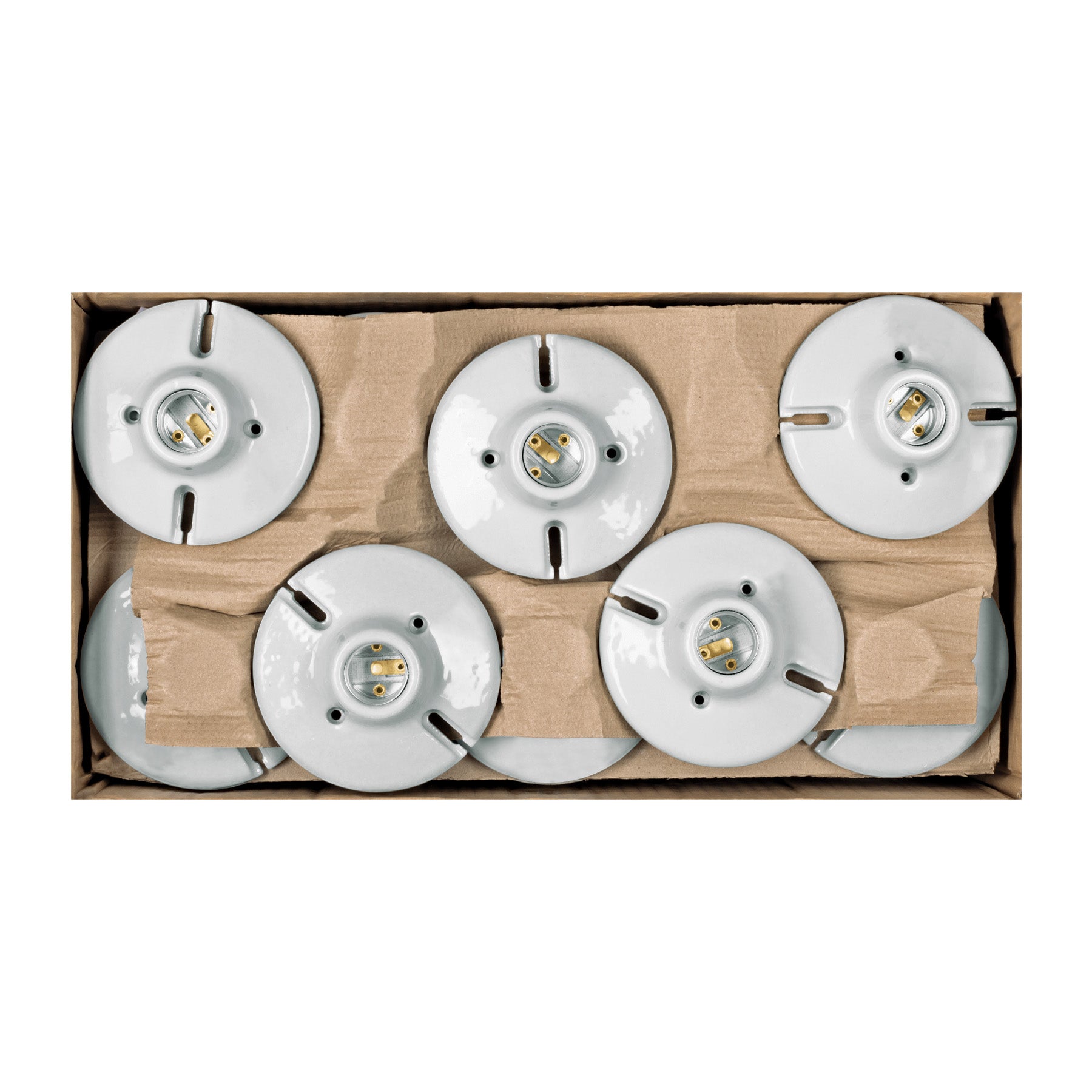 Portalámpara de porcelana, 4-1/2', redonda, a granel Volteck | POPO-18G | 47915