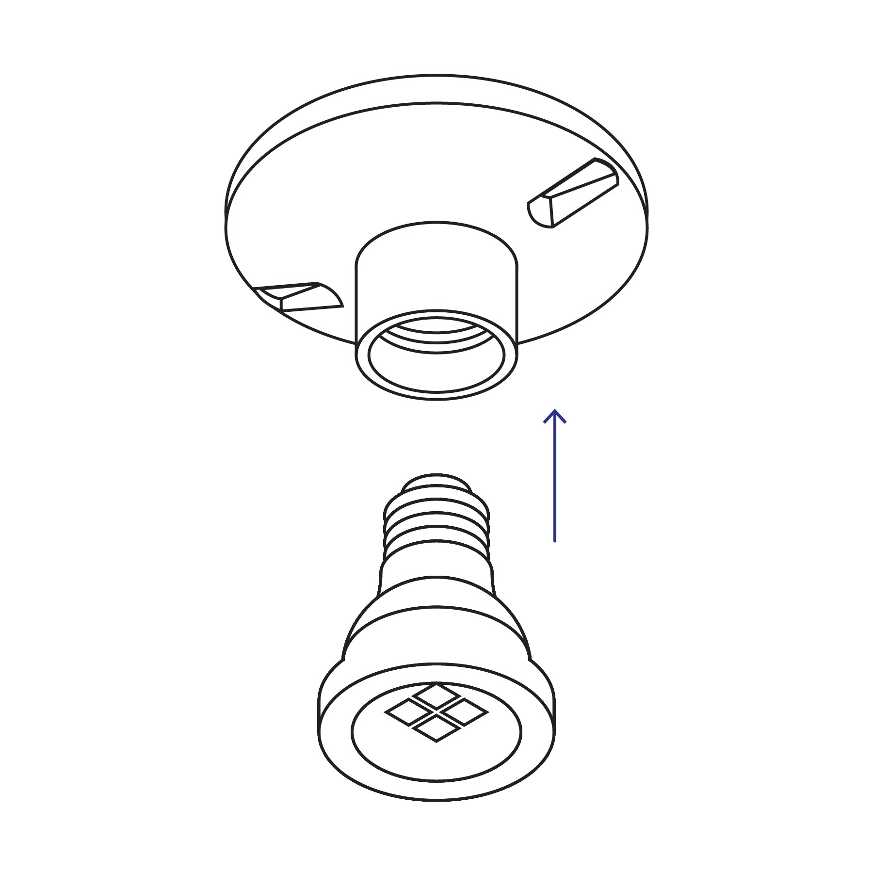 Portalámpara de porcelana, 4-1/2', redonda, a granel Volteck | POPO-18G | 47915