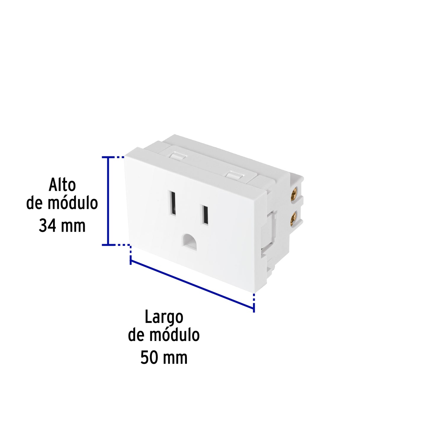 Contacto aterrizado blanco de 1.5 módulos, línea Lisboa | COA15-LB | 47948
