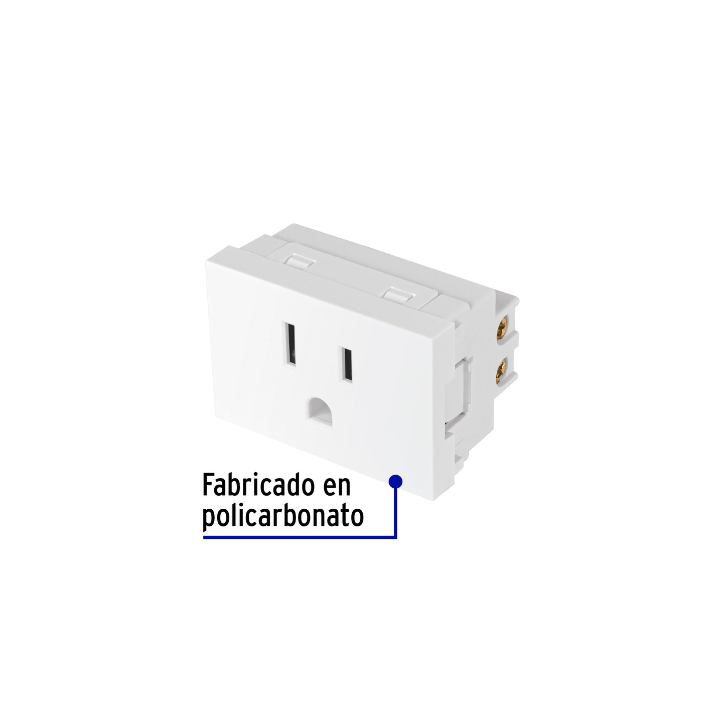 Contacto aterrizado blanco de 1.5 módulos, línea Lisboa | COA15-LB | 47948