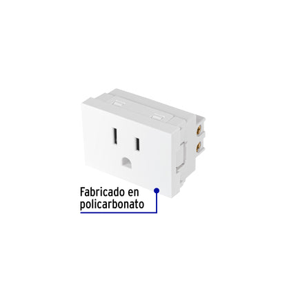 Contacto aterrizado blanco de 1.5 módulos, línea Lisboa | COA15-LB | 47948