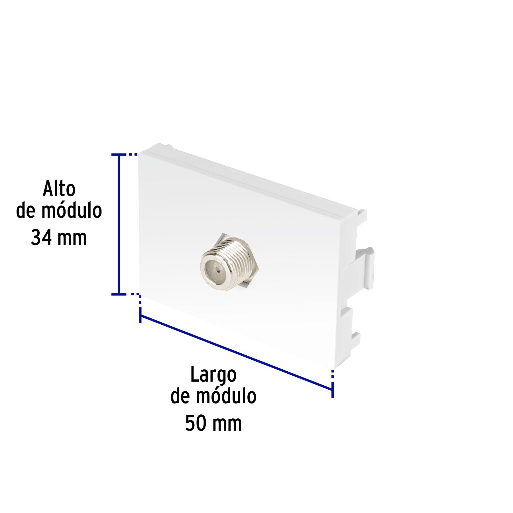 Toma de televisión blanco de 1.5 módulos, línea Lisboa | TV15-LB | 47950