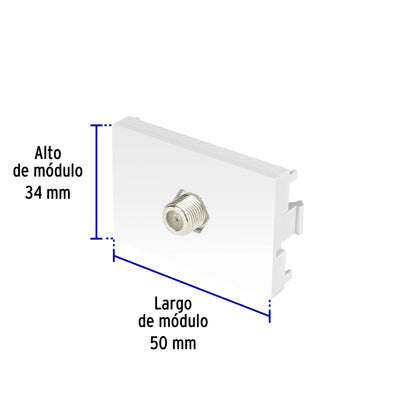 Toma de televisión blanco de 1.5 módulos, línea Lisboa | TV15-LB | 47950