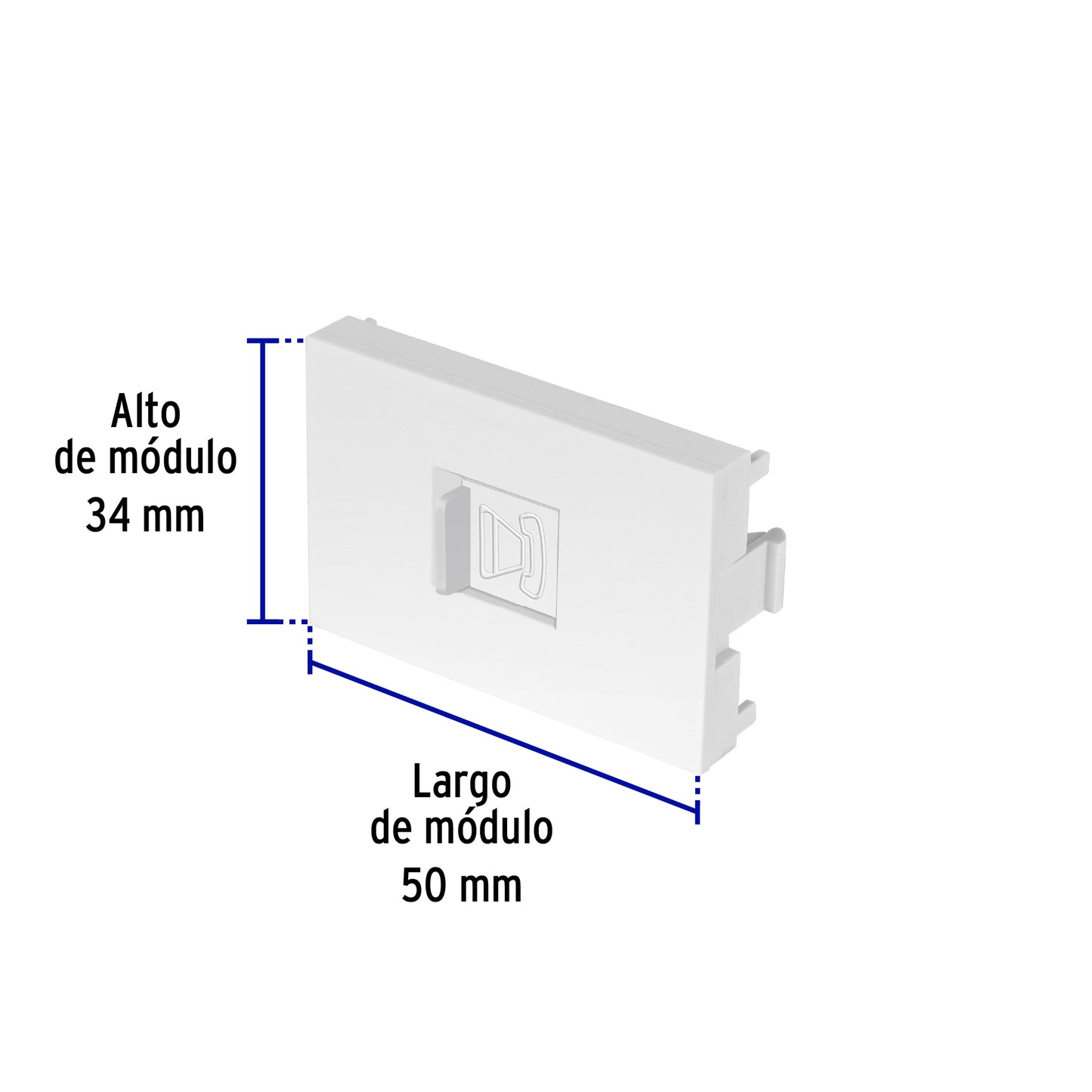 Toma de teléfono blanco de 1.5 módulos, línea Lisboa | TE15-LB | 47951