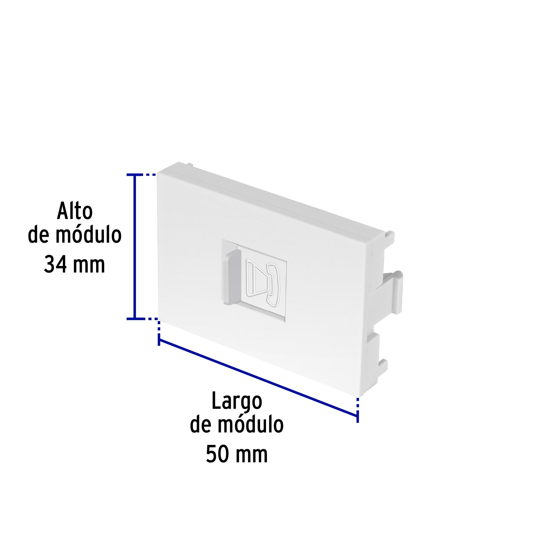 Toma de teléfono blanco de 1.5 módulos, línea Lisboa | TE15-LB | 47951