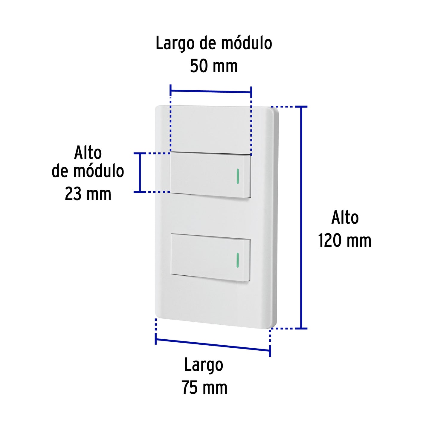 Placa armada blanca 1 interruptor y 1 de 3 vías 1 mód, Lisbo | PA-APDO1-ELB | 47955