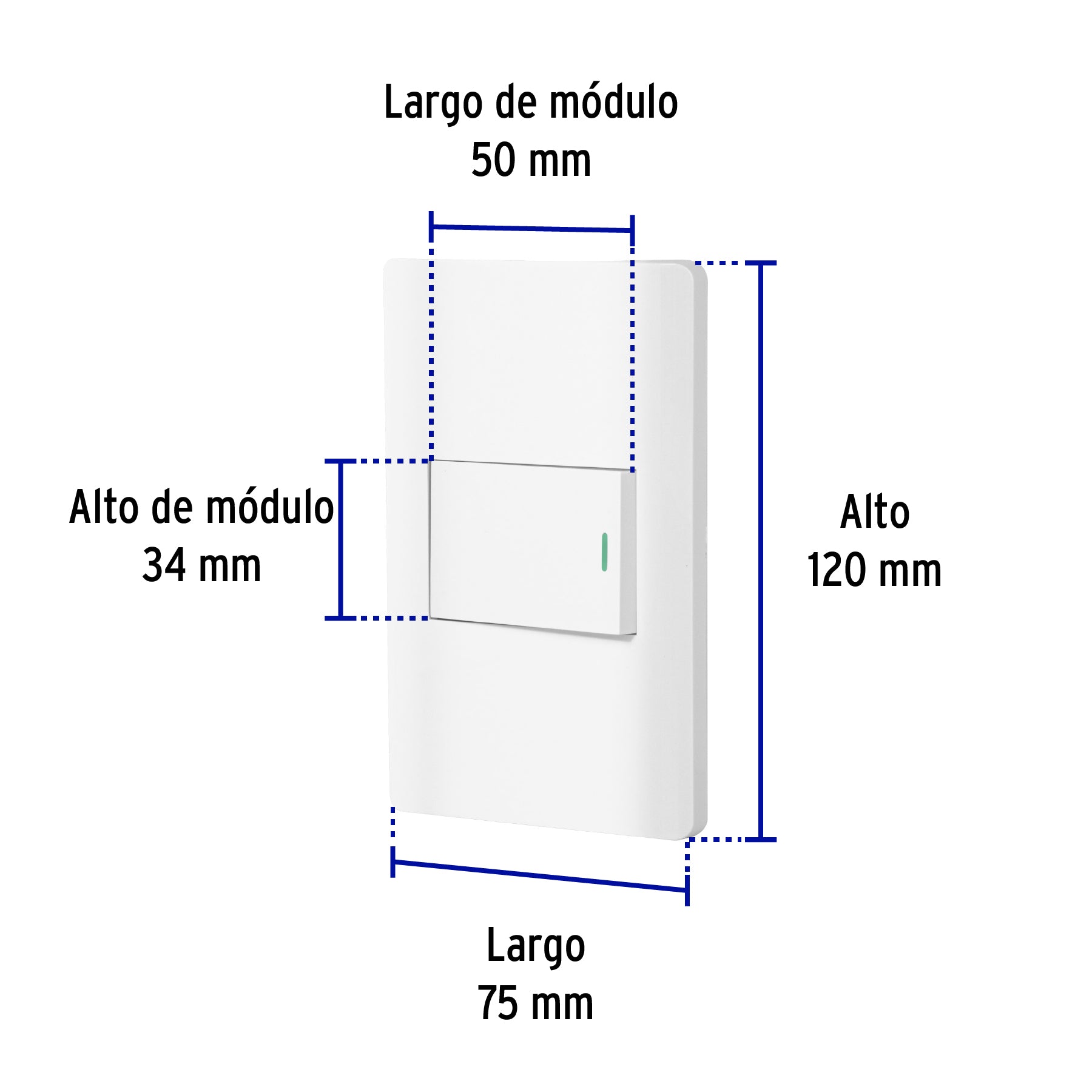Placa armada blanca 1 interruptor de 3 vías 1.5 mód, Lisboa | PA-APSE15-ELB | 47959