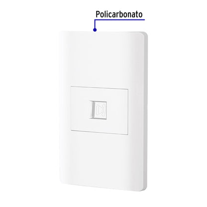 Placa armada blanca 1 toma para teléfono 1.5 mód, Lisboa | PA-TE-LB | 47964