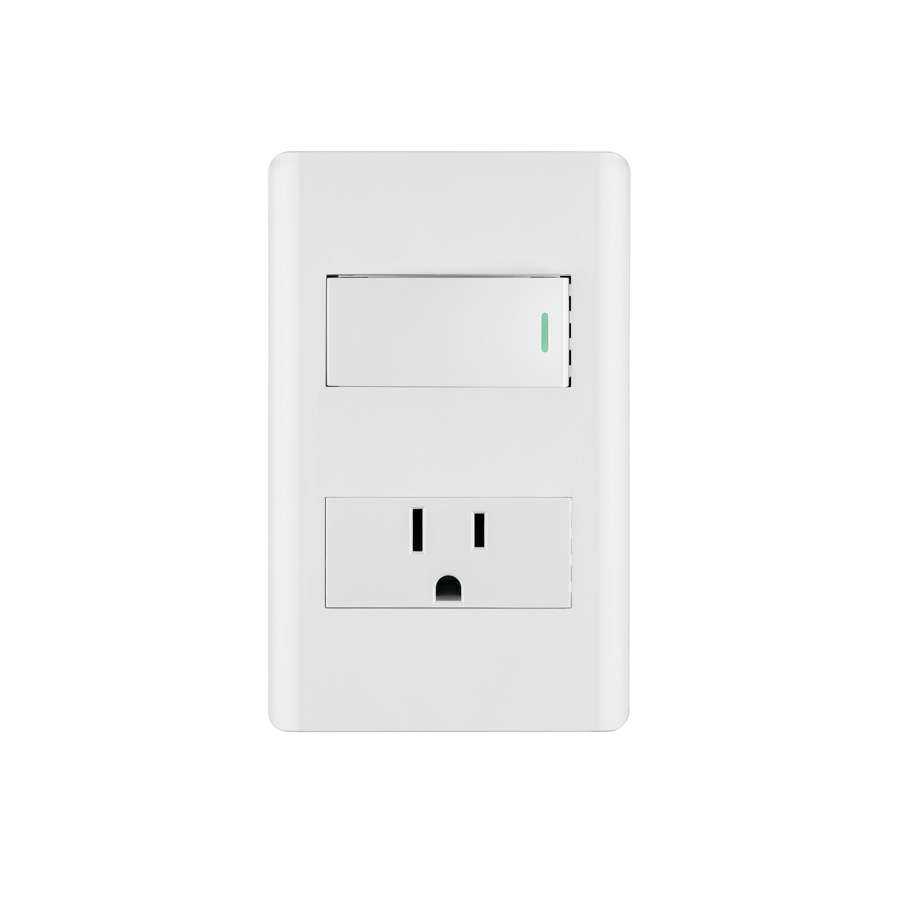 Placa armada blanca interruptor y contacto 1 módulo, Lisboa | PA-APCO1-LB | 47965