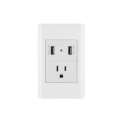 Placa armada blanca contacto y 2 puertos USB 1.5 mód, Lisboa | COUSB-LB | 47971