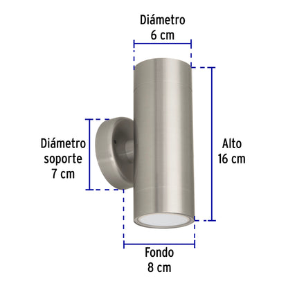 Arbotante satín de LED 10 W de acento 2 spots luz cálida | ARB-201L | 48009