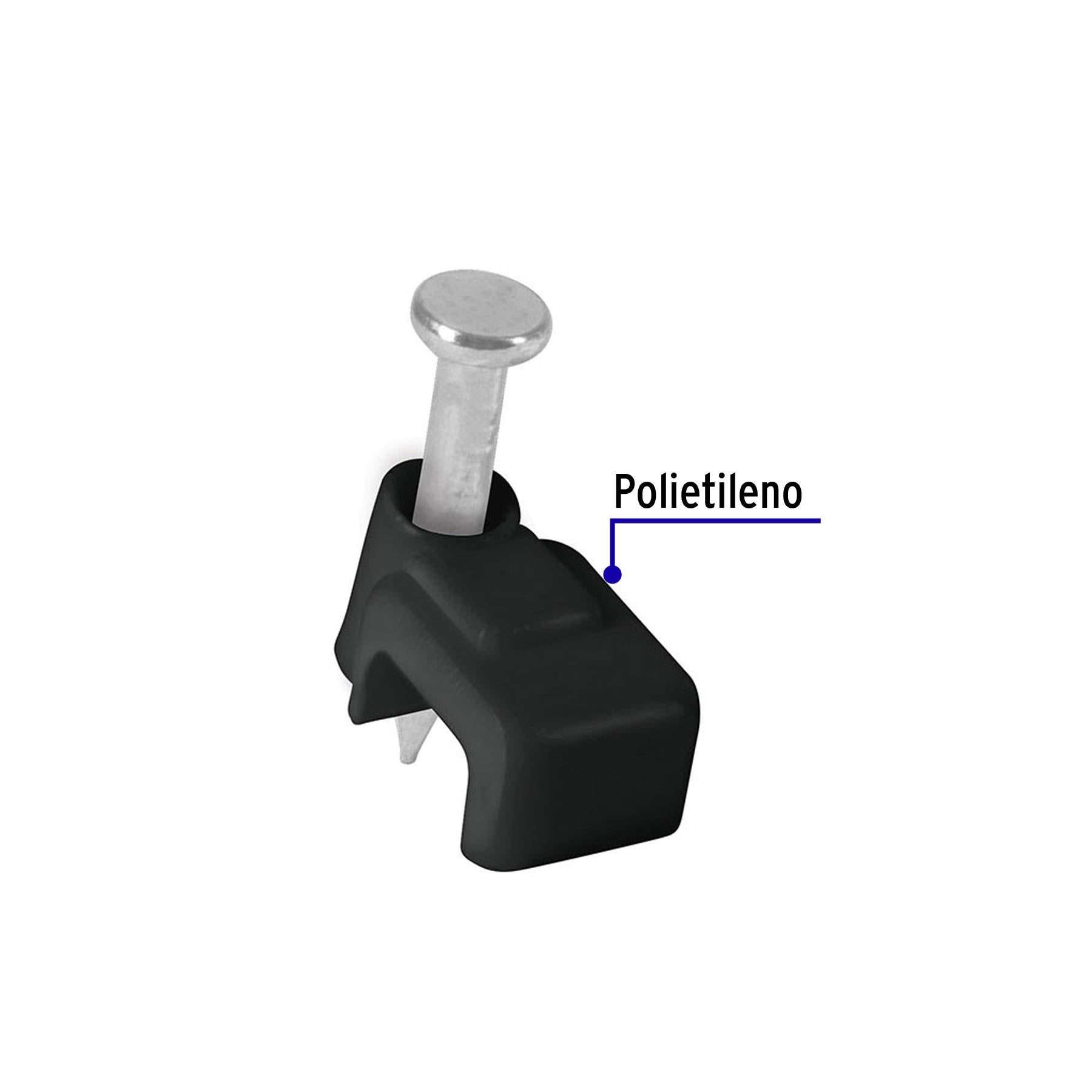 Bolsa con 20 grapas negras de 3 x 6 mm para cable plano | GPL-5N | 48033