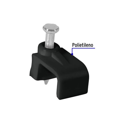 Bolsa con 20 grapas negras de 6 x 9.5 mm para cable plano | GPL-10N | 48035