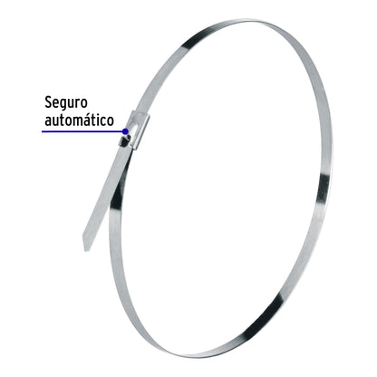 Bolsa con 10 cinchos de 36 cm,acero inoxidable,99 lb,VOLTECK | CINM-20036 | 48041