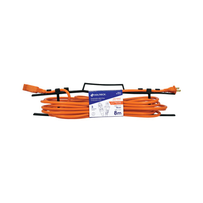 Extensión eléctrica de uso rudo 8 m 2x16 AWG, Volteck | ER-8X16 | 48045
