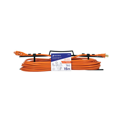Extensión eléctrica de uso rudo 15 m 2x16 AWG, Volteck | ER-15X16 | 48048