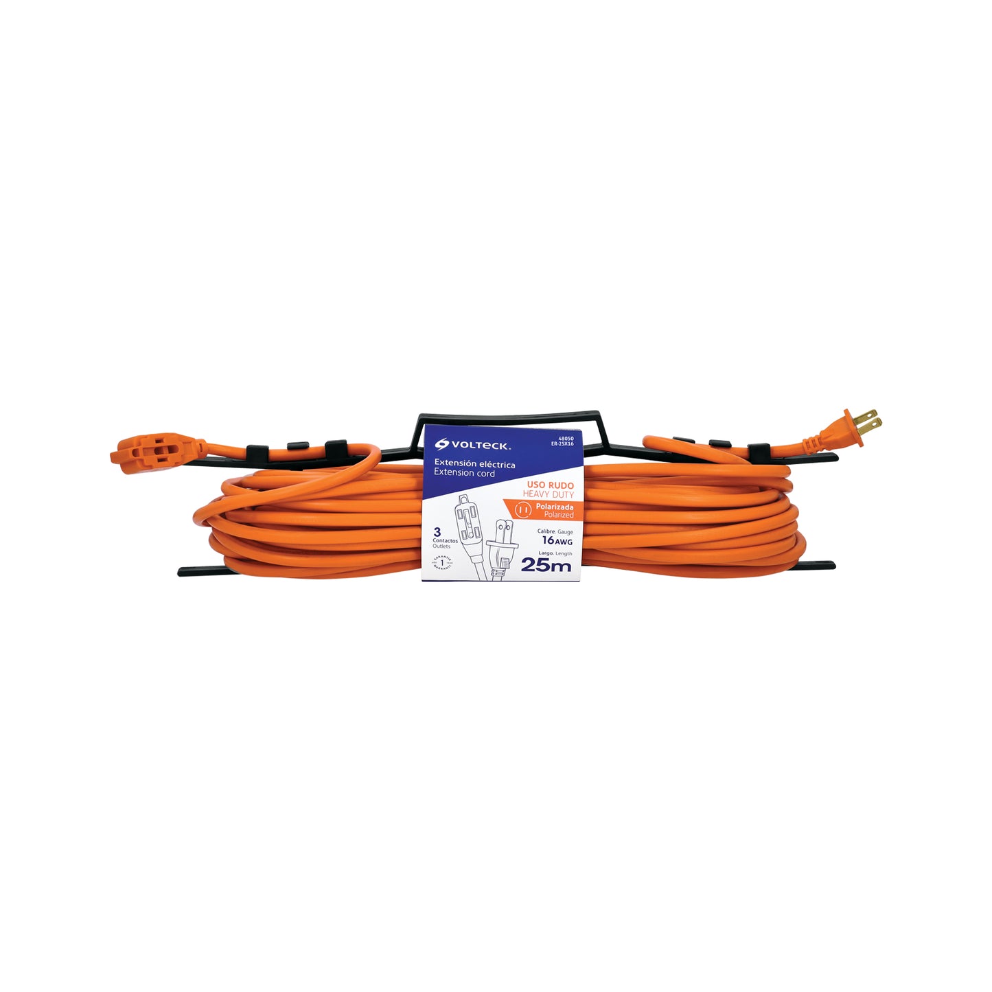 Extensión eléctrica de uso rudo 25 m 2x16 AWG, Volteck | ER-25X16 | 48050