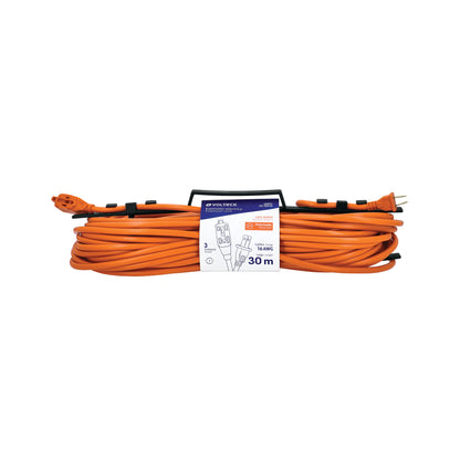 Extensión eléctrica de uso rudo 30 m 2x16 AWG, Volteck | ER-30X16 | 48051
