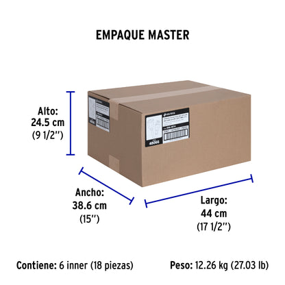 Extensión reforzada aterrizada 4 m 3x14 AWG, Volteck | ERA-4X14 | 48066