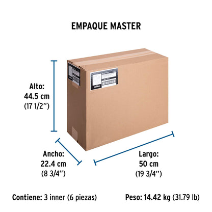 Extensión reforzada aterrizada 15 m 3x14 AWG, Volteck | ERA-15X14 | 48068