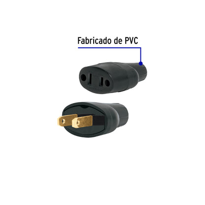 Clavija y contacto de hule, bolsa con 2 pzas, Volteck | CL-COH | 48074