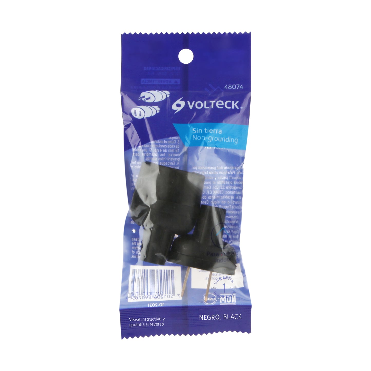 Clavija y contacto de hule, bolsa con 2 pzas, Volteck | CL-COH | 48074