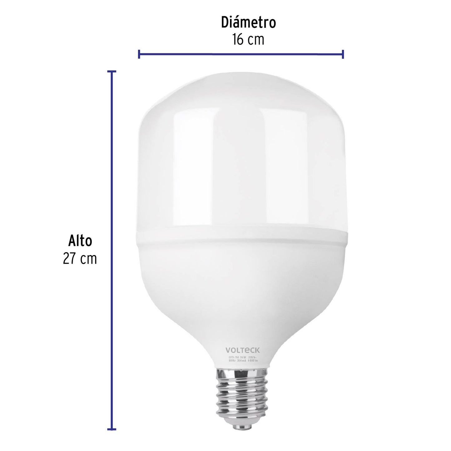 Lámpara LED alta potencia 70 W (equiv. 750 W), luz de día | LED-750 | 48079