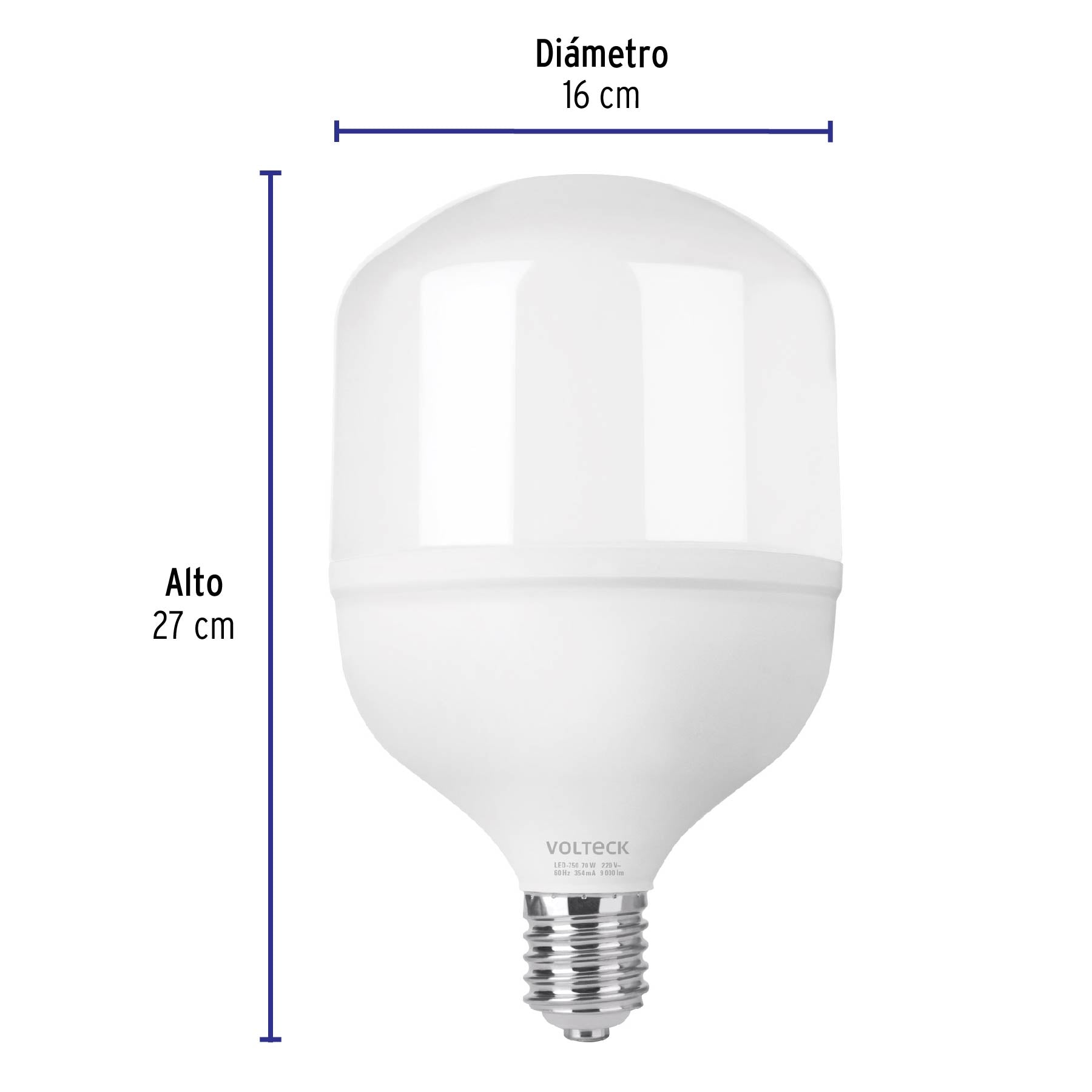 Lámpara LED alta potencia 70 W (equiv. 750 W), luz de día | LED-750 | 48079