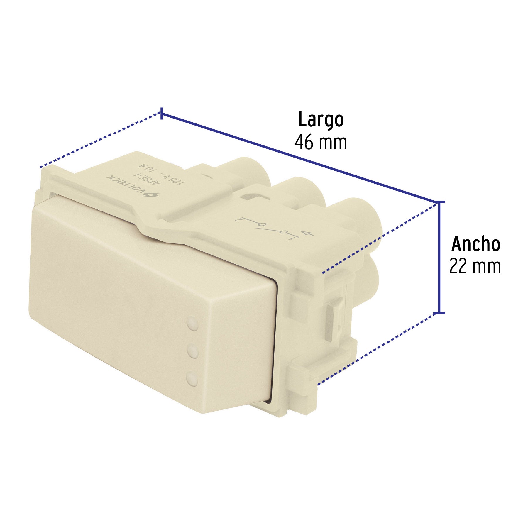Interruptor sencillo, línea Italiana, color marfil, Volteck | APSE-I | 48084