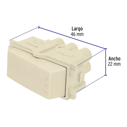 Interruptor sencillo, línea Italiana, color marfil, Volteck | APSE-I | 48084