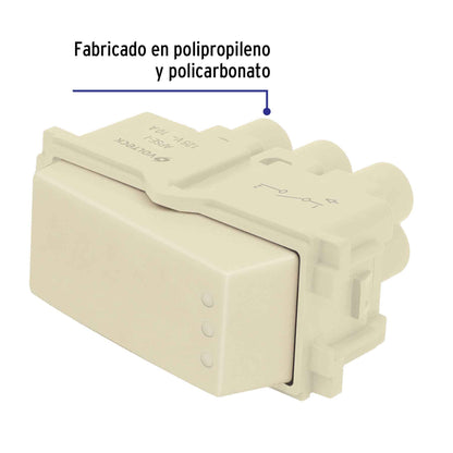 Interruptor sencillo, línea Italiana, color marfil, Volteck | APSE-I | 48084