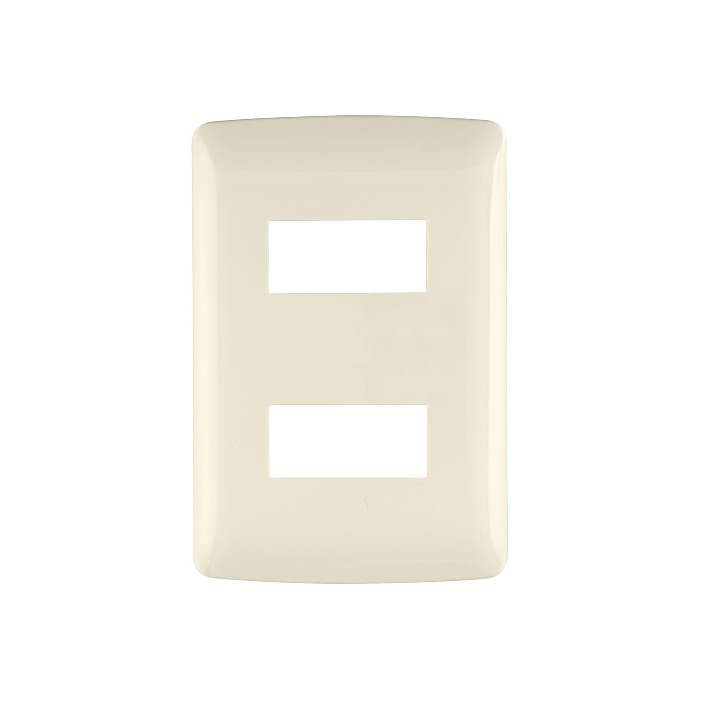 Placa 2 módulos de ABS, línea Italiana, color marfil | PPDO-I | 48089