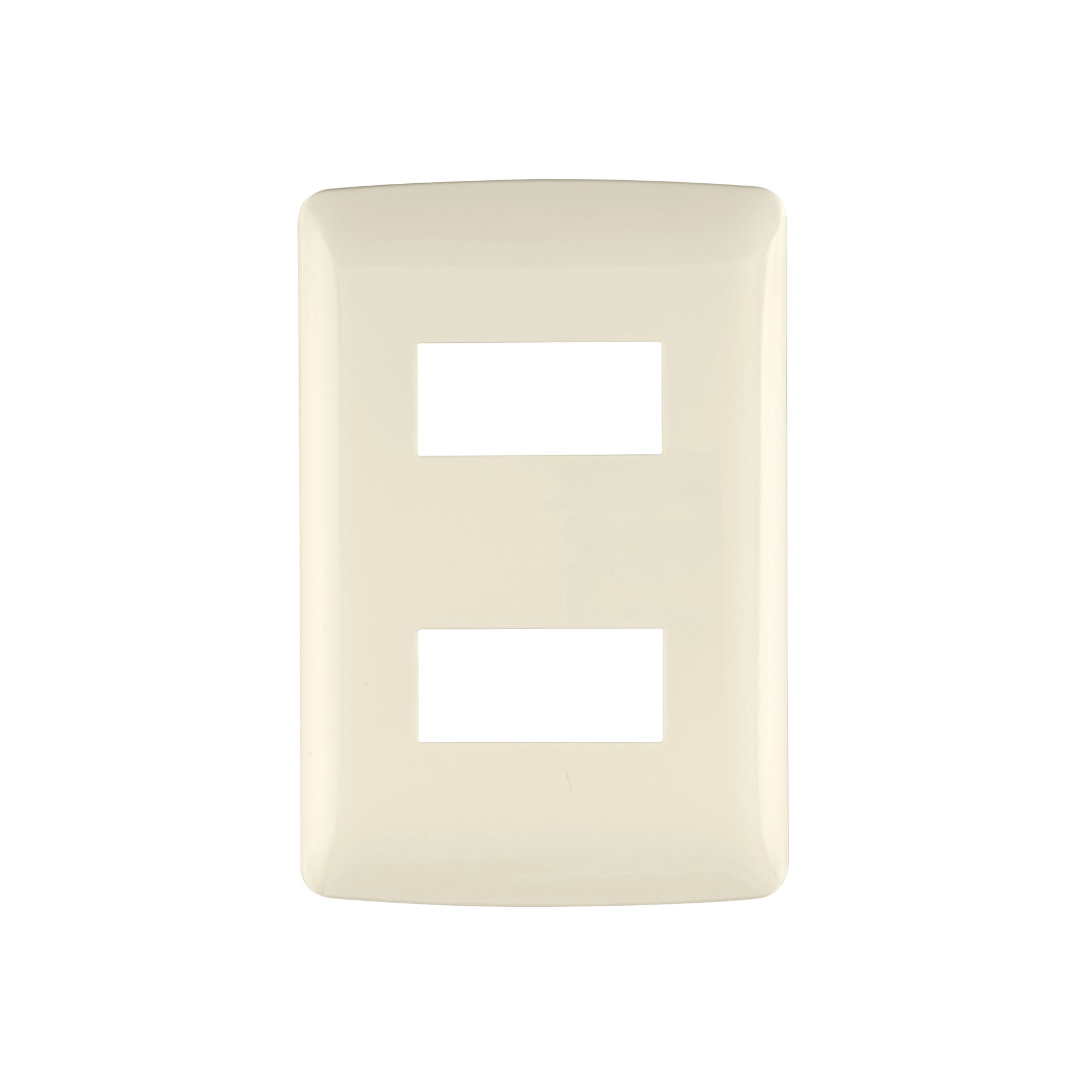 Placa 2 módulos de ABS, línea Italiana, color marfil | PPDO-I | 48089